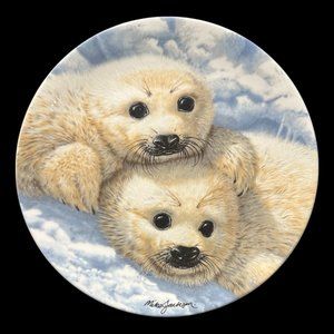 Vintage Royal Grafton Collector Plate "Baby Seals" by Mike Jackson, 1st Issue
